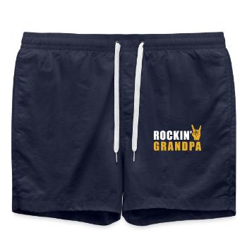 Rock grand-père Rock n roll - Short de bain - bleu marine - Devant - AI Model Male 185 light (185cm)