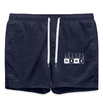 Échecs - Short de bain - bleu marine - Devant - AI Model Male 185 light (185cm)