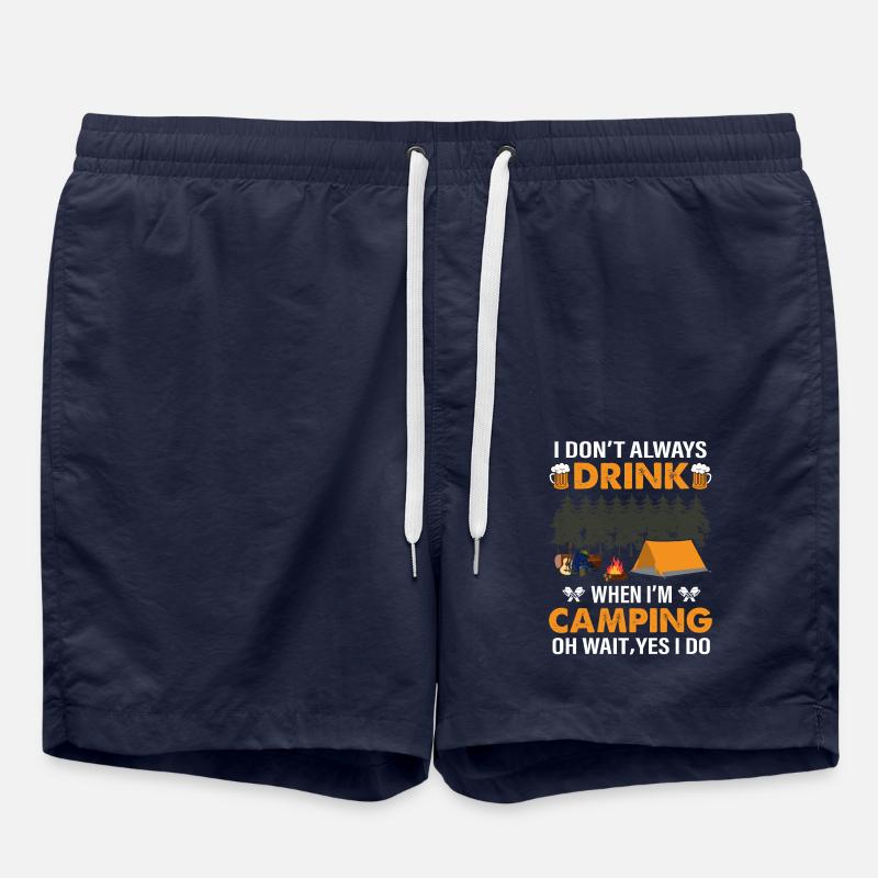 Happy Camper Campfire Camping Gifts - Swim Trunks - french navy