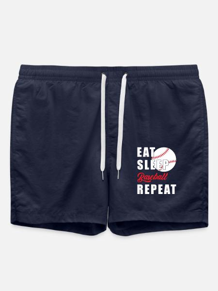 Eat Sleep Baseball Repeat - Swim Trunks - french navy