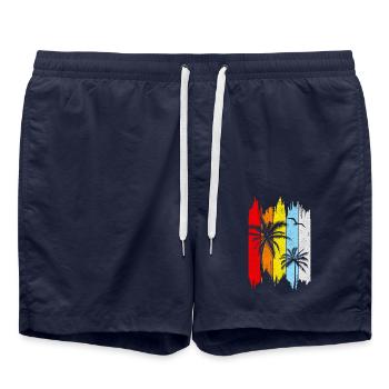 Summer Retro - Swim Trunks - french navy - Front - AI Model Male 185 light (185cm)