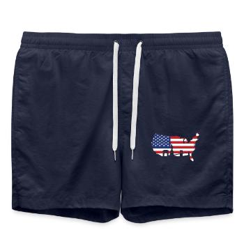 Usa Flag - Swim Trunks - french navy - Front - AI Model Male 185 light (185cm)
