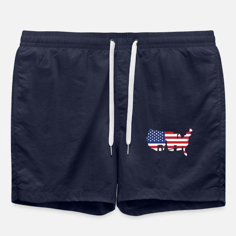 Drapeau usa - Short de bain - bleu marine