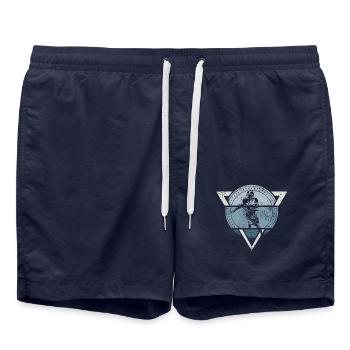 American Football Retro - Badeshorts - French Navy - Vorne - AI Model Male 185 light (185cm)