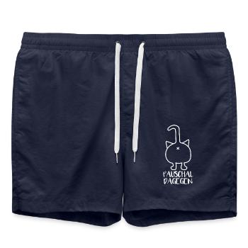 Pauschal dagegen - Badeshorts - French Navy - Vorne - AI Model Male 185 light (185cm)