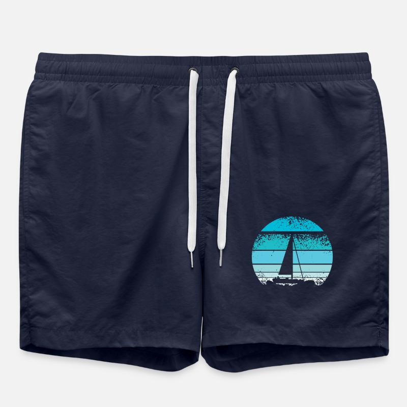 Voile rétro - Short de bain - bleu marine