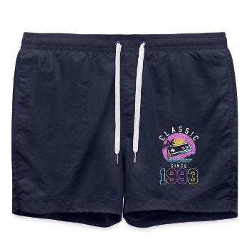 Vintage 1993 93 Birthday Retro Vintage Gift - Swim Trunks - french navy - Front - AI Model Male 185 light (185cm)