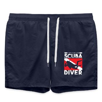 Scuba Diver Certified Scuba Diver - Swim Trunks - french navy - Front - AI Model Male 185 light (185cm)