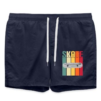 skateboard skater skate sport fahren skaten - Badeshorts - French Navy - Vorne - AI Model Male 185 light (185cm)