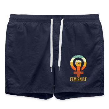 Féminisme design symbole - Short de bain - bleu marine - Devant - AI Model Male 185 light (185cm)