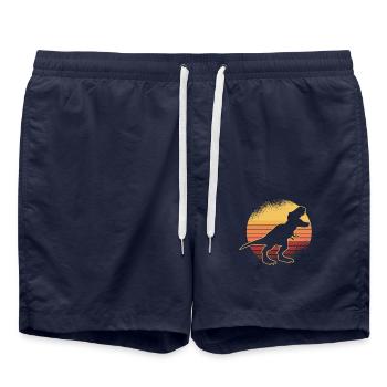 T-Rex Rex dinosaure retro rengaine cadeau - Short de bain - bleu marine - Devant - AI Model Male 185 light (185cm)