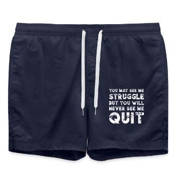 Motivation Citation - Short de bain - bleu marine - Devant - AI Model Male 185 light (185cm)