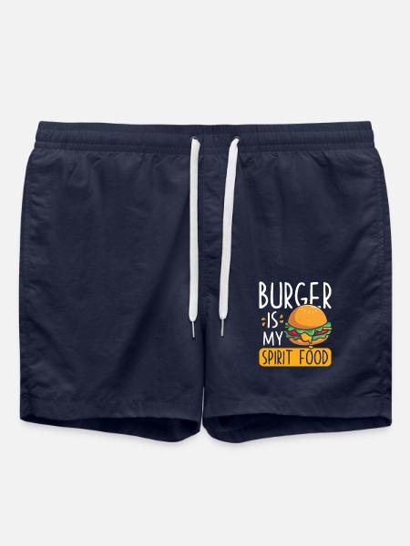 Burger Spruch lustig Burger Fan Geschenk - Badeshorts - French Navy