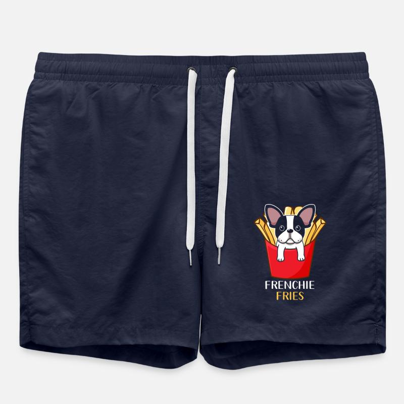 Frenchie Fries Bouledogue Français - Short de bain - bleu marine