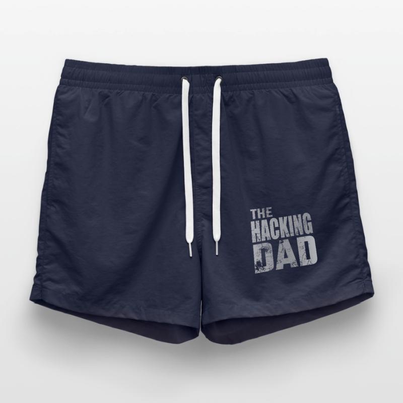 The Hacking Dad Hacker Father Papa Code Computer Swim Trunks