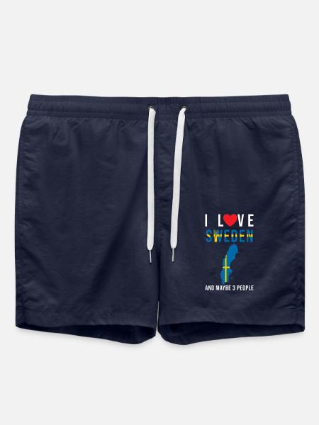 Suède j'aime la Suède - Short de bain - bleu marine