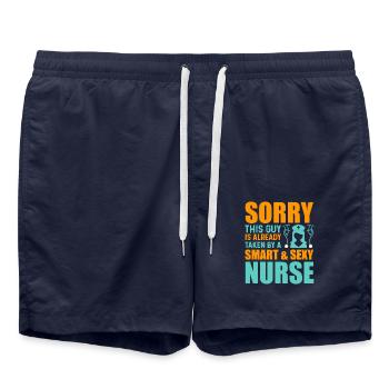 Entschuldigung, Dieser Typ Ist Bereits Von Einer - Badeshorts - French Navy - Vorne - AI Model Male 185 light (185cm)