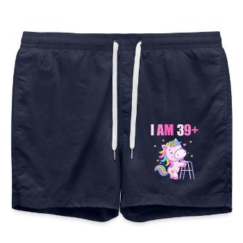 40 ans de licorne J’ai 39 ans+ 40 ans - Short de bain - bleu marine - Devant - AI Model Male 185 light (185cm)