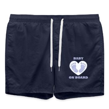 Bébé Pieds bébé Bébé Parents Bébé sur conseil Enceinte - Short de bain - bleu marine - Devant - AI Model Male 185 light (185cm)