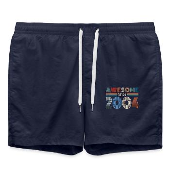 Vintage 2004 04 Birthday Retro Vintage Gift - Swim Trunks - french navy - Front - AI Model Male 185 light (185cm)