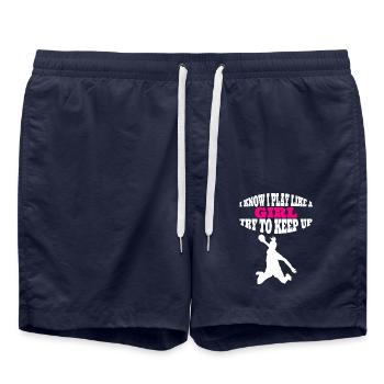 Handball féminin handball femmes handball filles - Short de bain - bleu marine - Devant - AI Model Male 185 light (185cm)