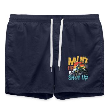 Mud Up Or Shut Up Dirtbike - Swim Trunks - french navy - Front - AI Model Male 185 light (185cm)