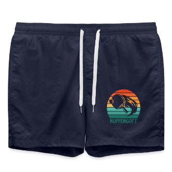 Tischtennis Spieler Spielerin Noppengott - Badeshorts - French Navy - Vorne - AI Model Male 185 light (185cm)