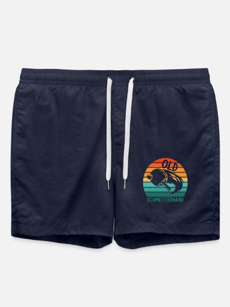 Tischtennis Retro Spieler Old Schmetterhand - Badeshorts - French Navy