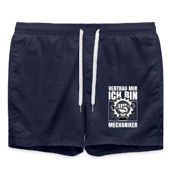 Mechaniker Automechaniker vertrau mir - Badeshorts - French Navy - Vorne - AI Model Male 185 light (185cm)