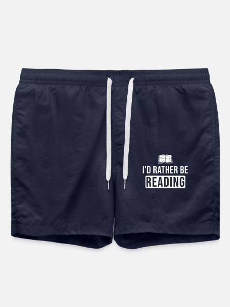 Reading Hobby Gift Book Saying - Swim Trunks - french navy