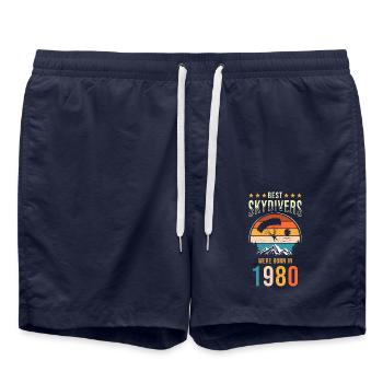 Parachutiste cadeau 1980 - Short de bain - bleu marine - Devant - AI Model Male 185 light (185cm)