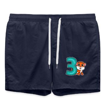 3 years old - 3rd birthday - children's birthday - Swim Trunks - french navy - Front - AI Model Male 185 light (185cm)