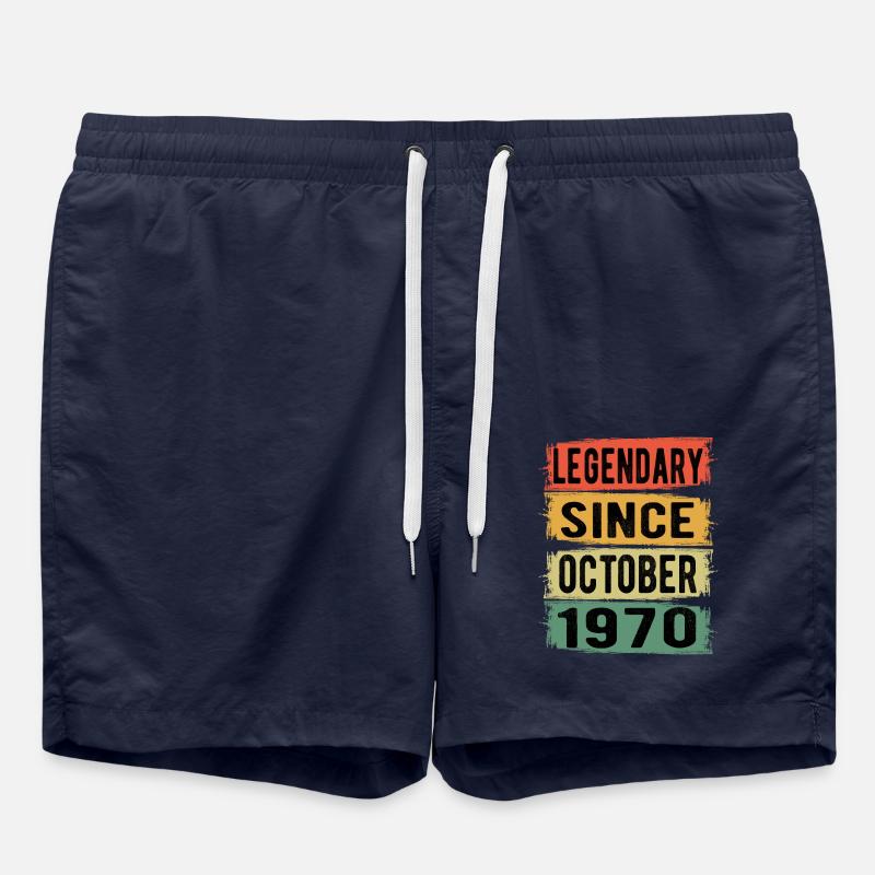 Anniversaire Rétro octobre 1970 - Short de bain - bleu marine