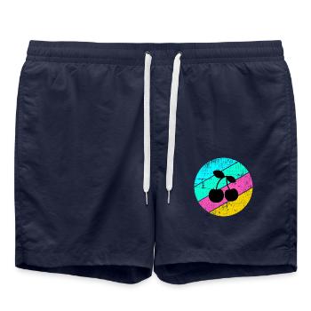 Cerises fruit fruits d’été Fruits Rouge Cadeau - Short de bain - bleu marine - Devant - AI Model Male 185 light (185cm)