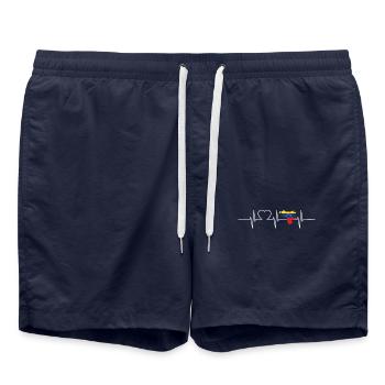 Venezuela Heartbeat Flag Vintage Venezuela - Swim Trunks - french navy - Front - AI Model Male 185 light (185cm)