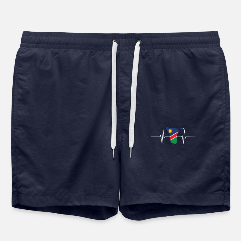 Namibia Herzschlag Flagge Vintage Namibia - Badeshorts - French Navy