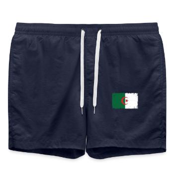 Algeria Heartbeat Flag Vintage Algeria - Swim Trunks - french navy - Front - AI Model Male 185 light (185cm)