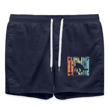 Vintage Curling - Badeshorts - French Navy - Vorne - AI Model Male 185 light (185cm)