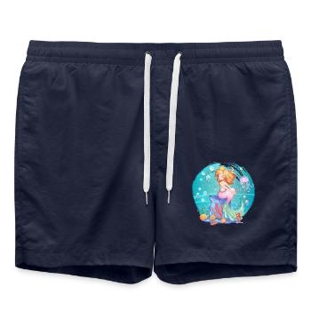 Meerjungfrauen Nixe Geschenk - Badeshorts - French Navy - Vorne - AI Model Male 185 light (185cm)