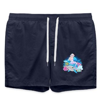 Meerjungfrauen Nixe Geschenk - Badeshorts - French Navy - Vorne - AI Model Male 185 light (185cm)