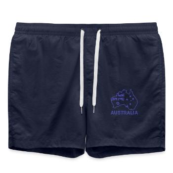 Australien Lineart - Badeshorts - French Navy - Vorne - AI Model Male 185 light (185cm)