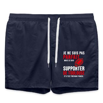 supporter rugby stade toulouse humour club TS - Short de bain - bleu marine - Devant - AI Model Male 185 light (185cm)