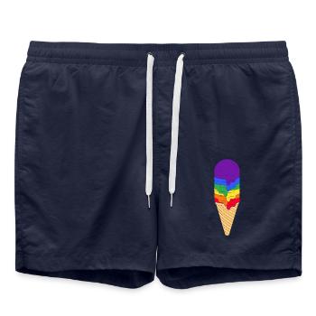 Crème glacée LGBTQ - Short de bain - bleu marine - Devant - AI Model Male 185 light (185cm)