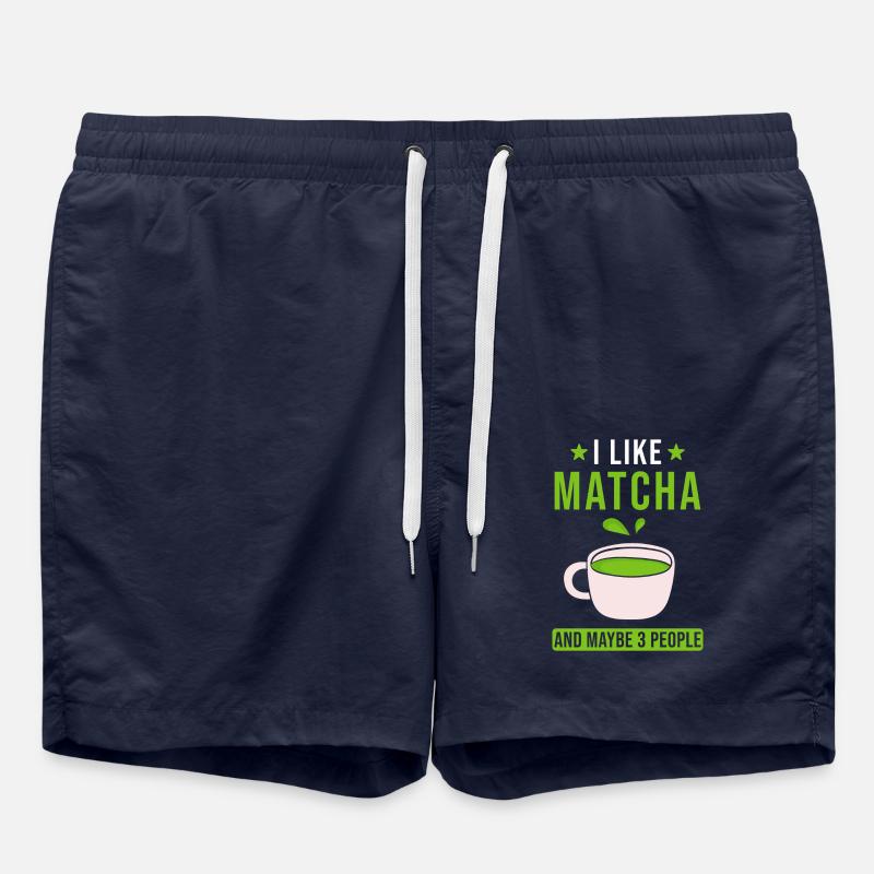 Matcha Tea Saying - Swim Trunks - french navy
