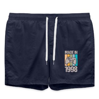 Birthday 1998 98 Gaming Retro Vintage Gift - Swim Trunks - french navy - Front - AI Model Male 185 light (185cm)