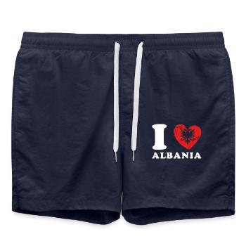 Albanien J’aime l’Albanie - Short de bain - bleu marine - Devant - AI Model Male 185 light (185cm)