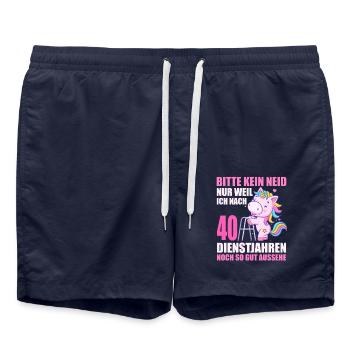 40 Jahre im Dienst 40 Jähriges Dienstjubiläum - Badeshorts - French Navy - Vorne - AI Model Male 185 light (185cm)