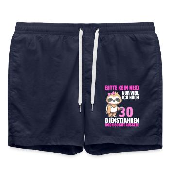 30 Jahre im Dienst 30 Jähriges Dienstjubiläum - Badeshorts - French Navy - Vorne - AI Model Male 185 light (185cm)