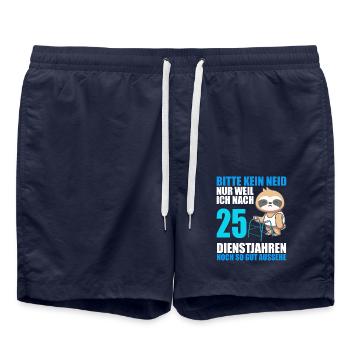 25 Jahre im Dienst 25 Jähriges Dienstjubiläum - Badeshorts - French Navy - Vorne - AI Model Male 185 light (185cm)