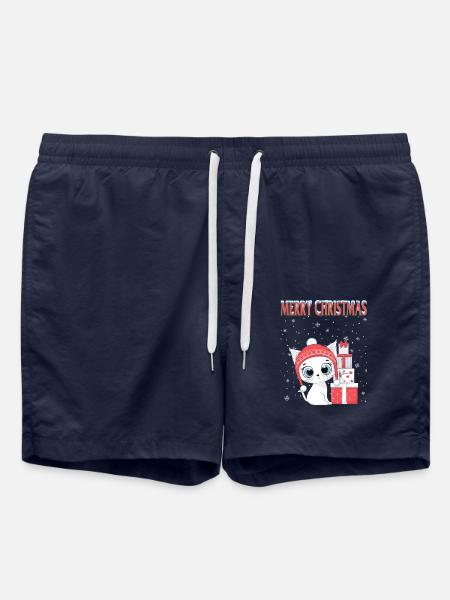 chats noël - noël chats tshirt - Short de bain - bleu marine
